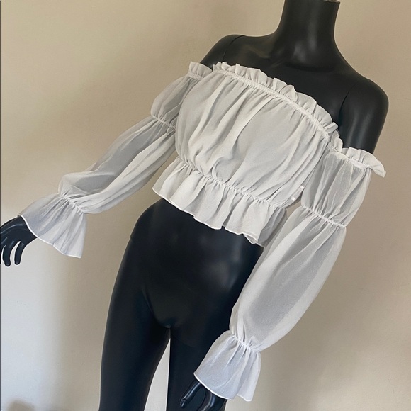 White Romantic Ruffled Blouse - Picture 5 of 10
